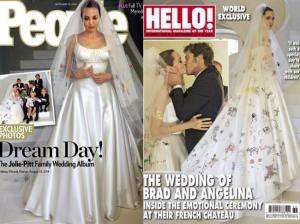Angelina Jolie和Brad Pitt的婚礼照片登上杂志封面 Angelina Jolie和Brad Pitt的婚礼照片登上杂志封面